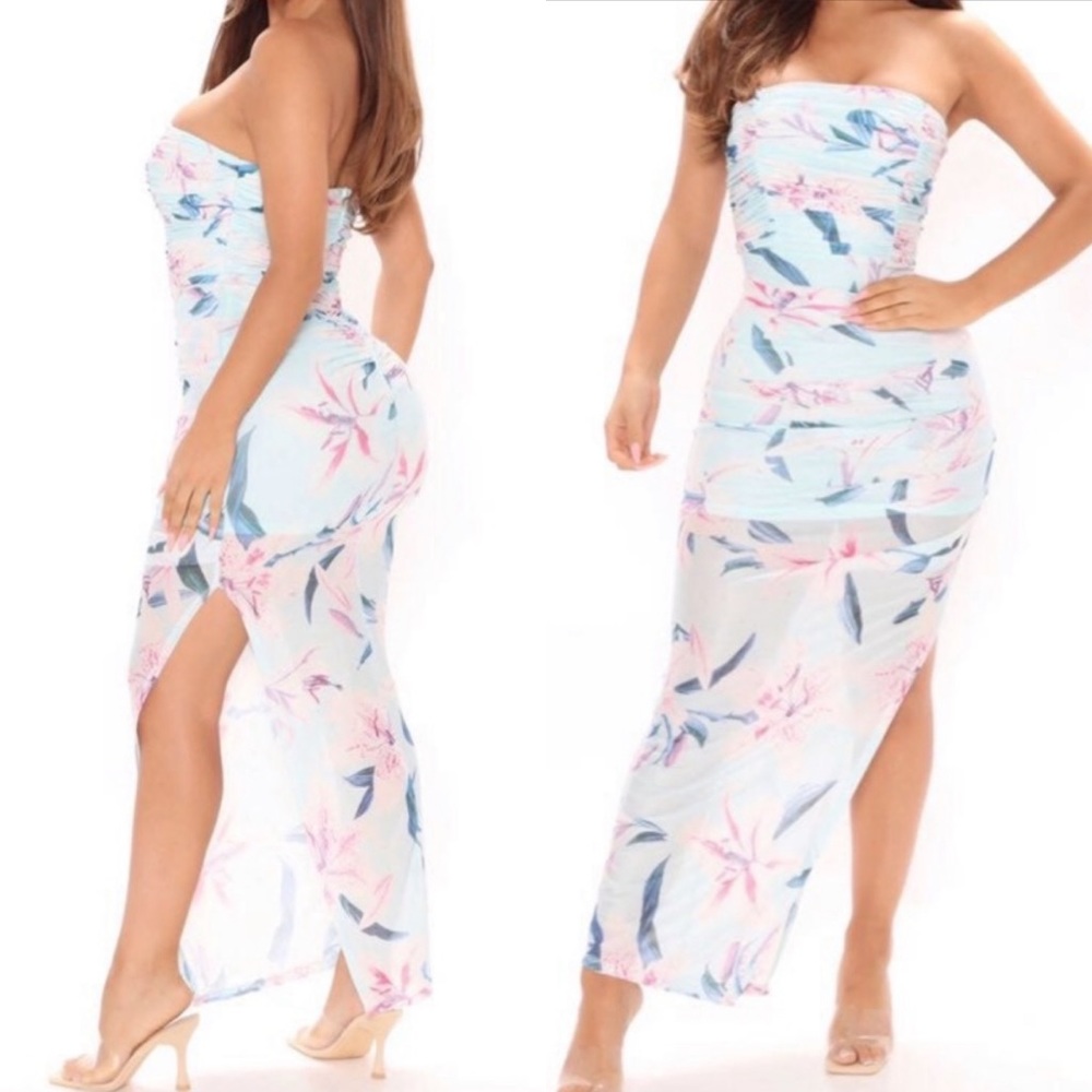 COPY - Strapless mesh maxi dress